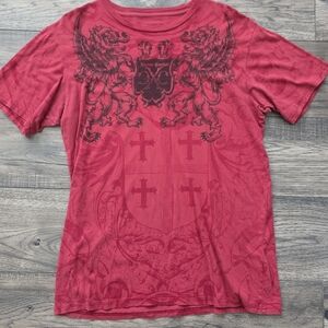 Vibrant Red Graphic Tee for Men